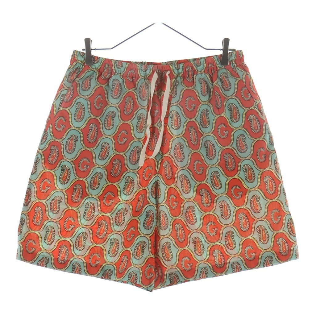 GUCCI(グッチ) 21AW ペイズリーリネン総柄ショートパンツ オレンジ