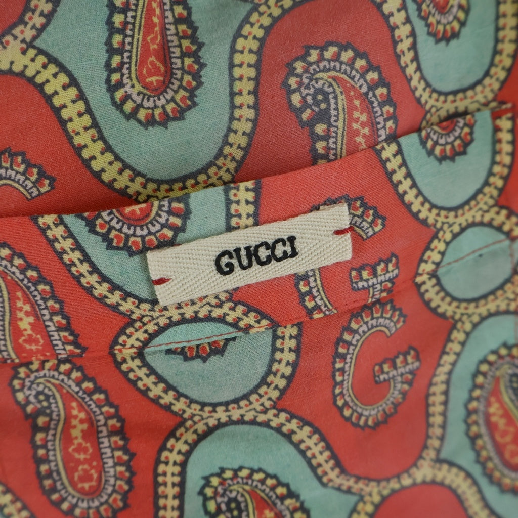 GUCCI(グッチ) 21AW ペイズリーリネン総柄ショートパンツ オレンジ 654233 ZAGUV