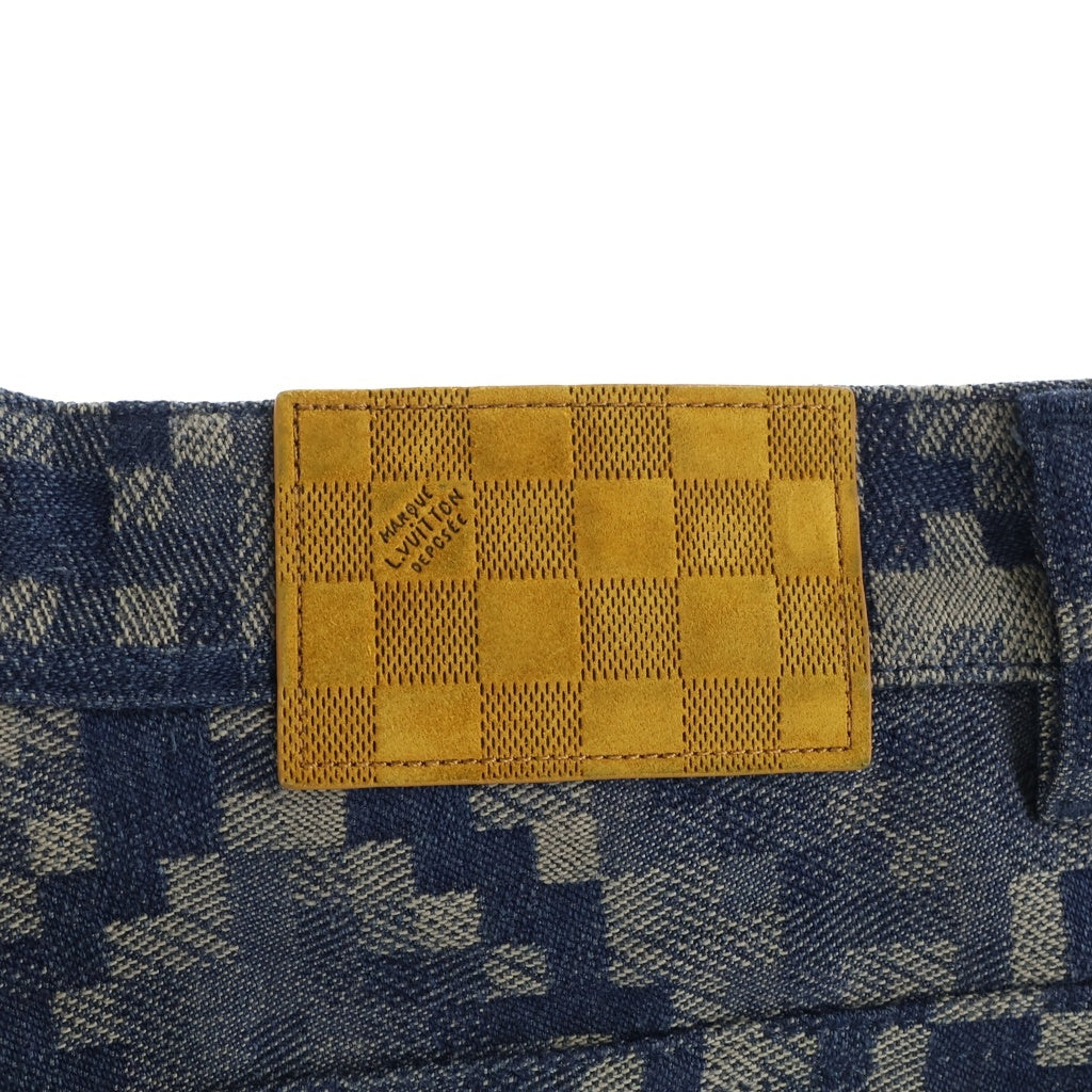 LOUIS VUITTON(ルイヴィトン) 25SS ダミエ コットンストレートパンツ ブルー/ブラウン RM251M SCR HSD66W