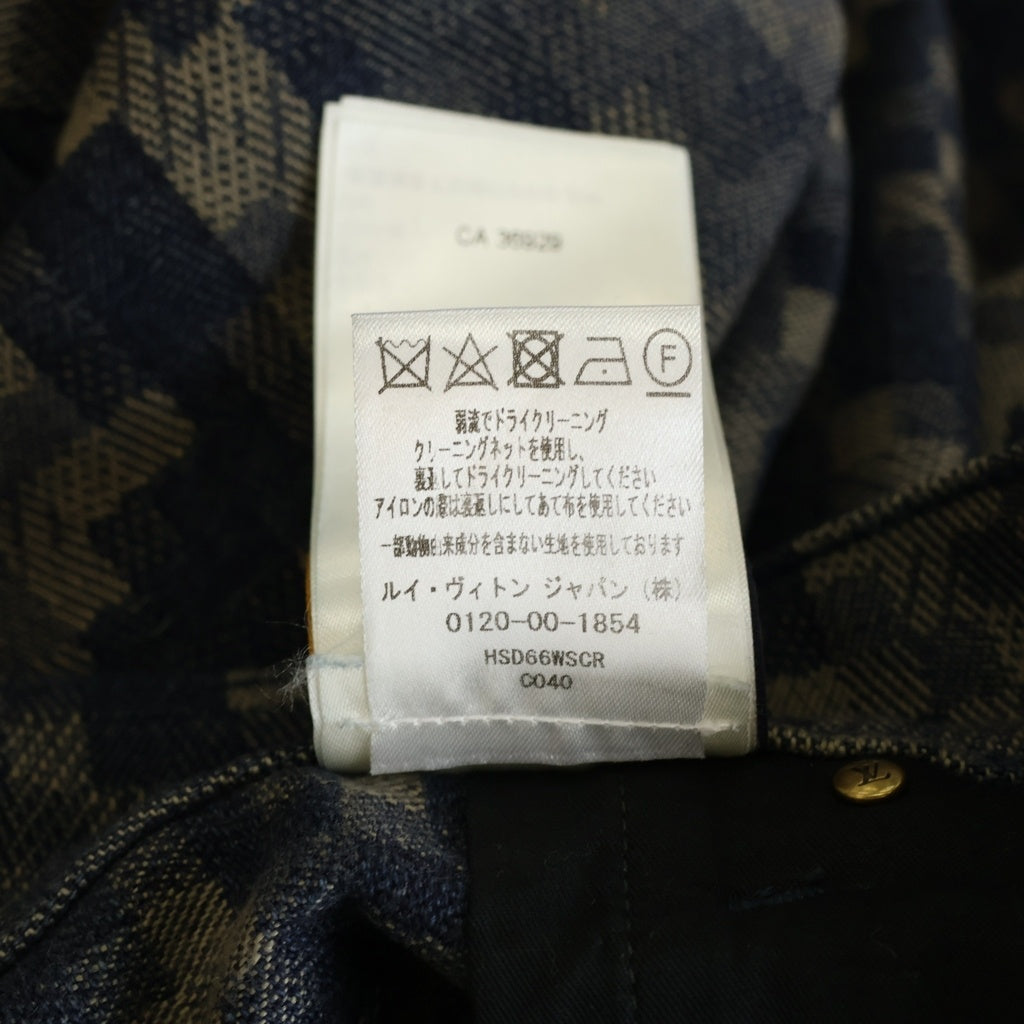LOUIS VUITTON(ルイヴィトン) 25SS ダミエ コットンストレートパンツ ブルー/ブラウン RM251M SCR HSD66W