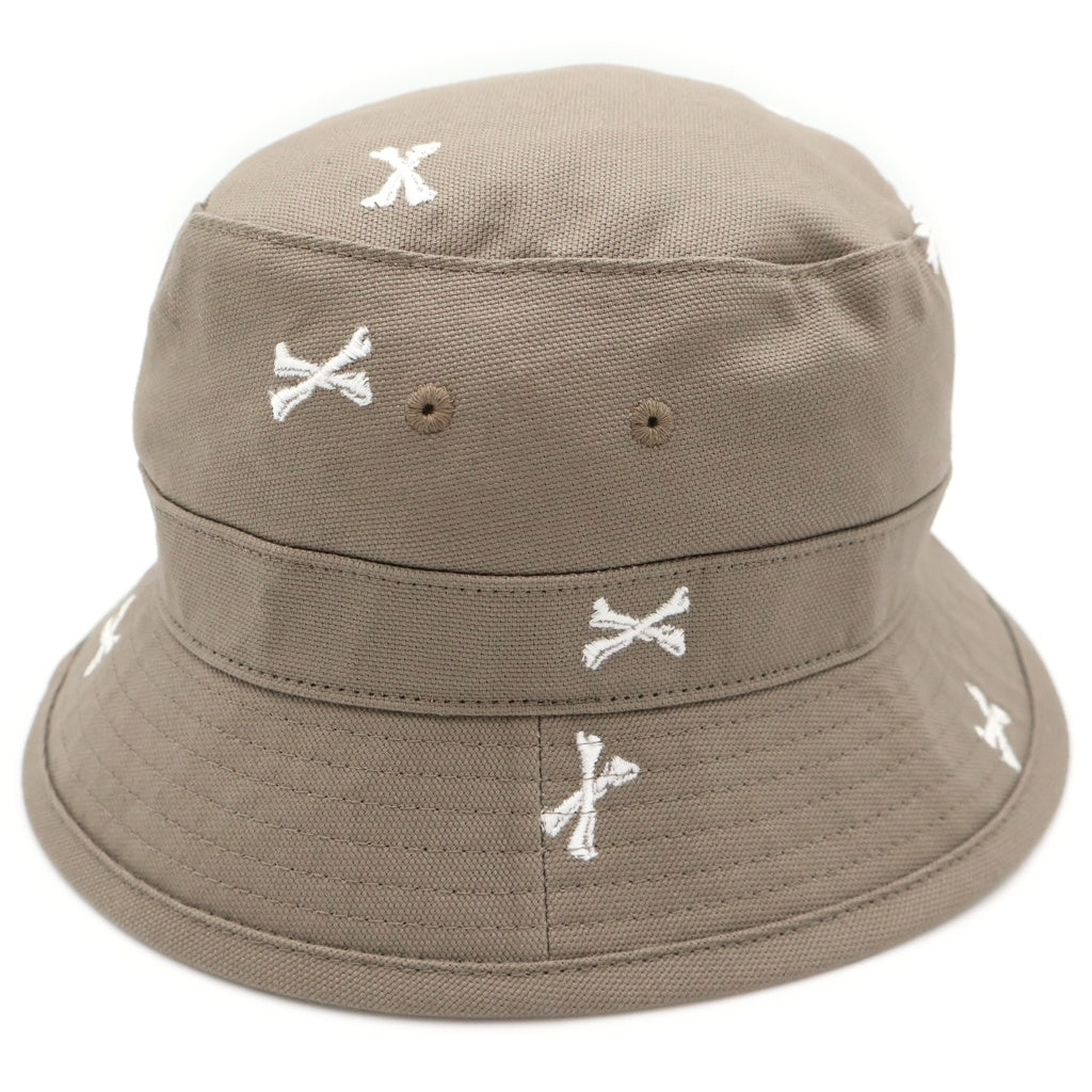 WTAPS(ダブルタップス) 22SS BUCKET HAT クロスボーン刺繍 バケットハット カーキ 221HCDT-HT16