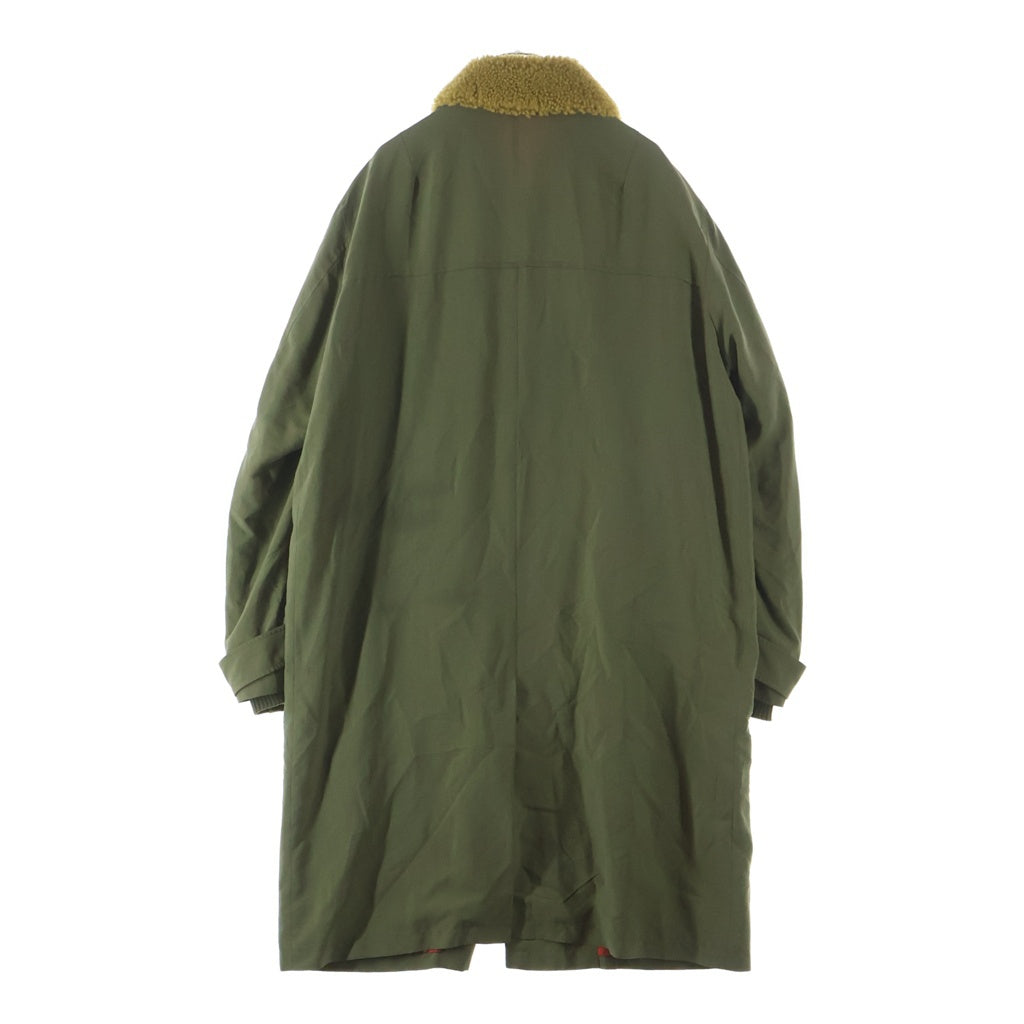 VALENTINO(ヴァレンティノ) 襟ボア ジップアップコート ジャケット カーキ NV0CA2604L2