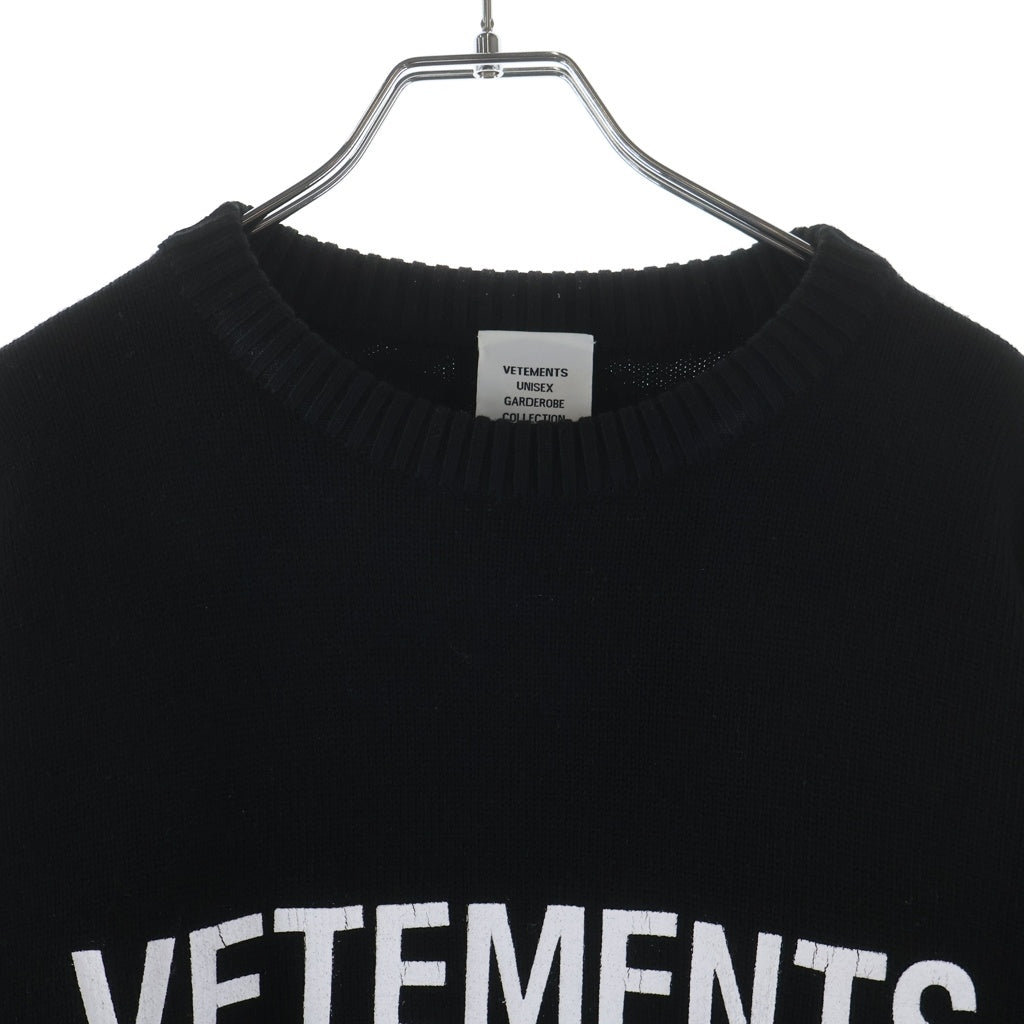 VETEMENTS(ヴェトモン) 21AW FRONT LOGO KNIT フロントロゴ ニット クルーネックセーター UA52KN720B