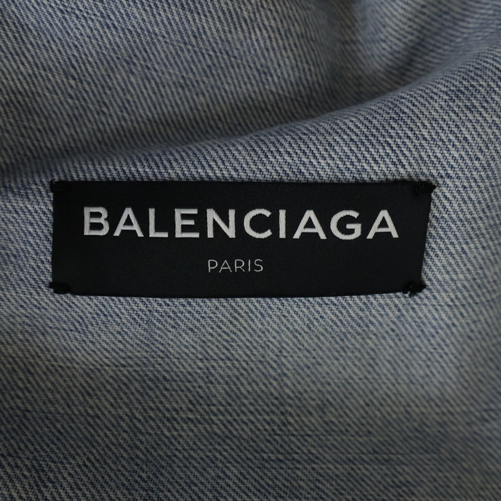 BALENCIAGA(バレンシアガ) 18SS Swing Denim Jacket 509117 TYE14 ダメージ加工スウィングデニムジャケット インディゴブルー