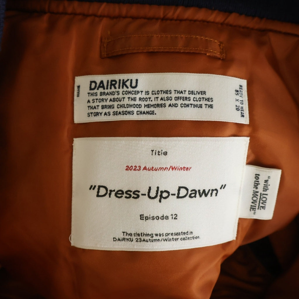 DAIRIKU(ダイリク) 23AW TWRRI FLIGHT JACKET テリーフライトジャケット MA-1 ブルゾン ブラック
