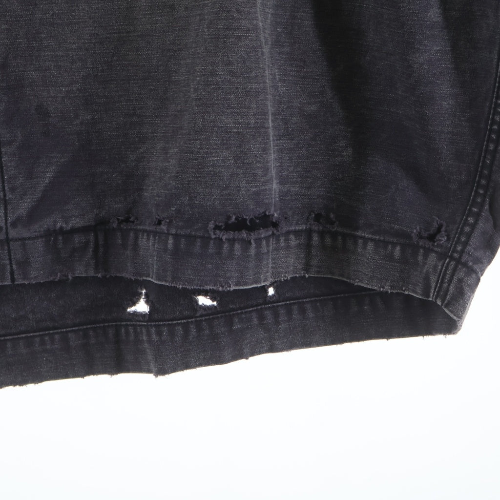 MAISON MIHARAYASUHIRO(メゾンミハラヤスヒロ) 25AW EMBELLISHED MILITARY SHIRTS ラインストーン ミリタリーシャツ 長袖シャツ グレー A15SH087