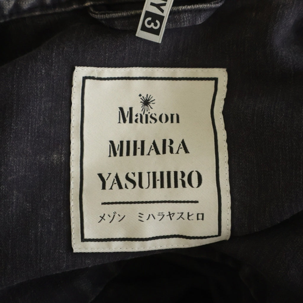 MAISON MIHARAYASUHIRO(メゾンミハラヤスヒロ) 25AW EMBELLISHED MILITARY SHIRTS ラインストーン ミリタリーシャツ 長袖シャツ グレー A15SH087