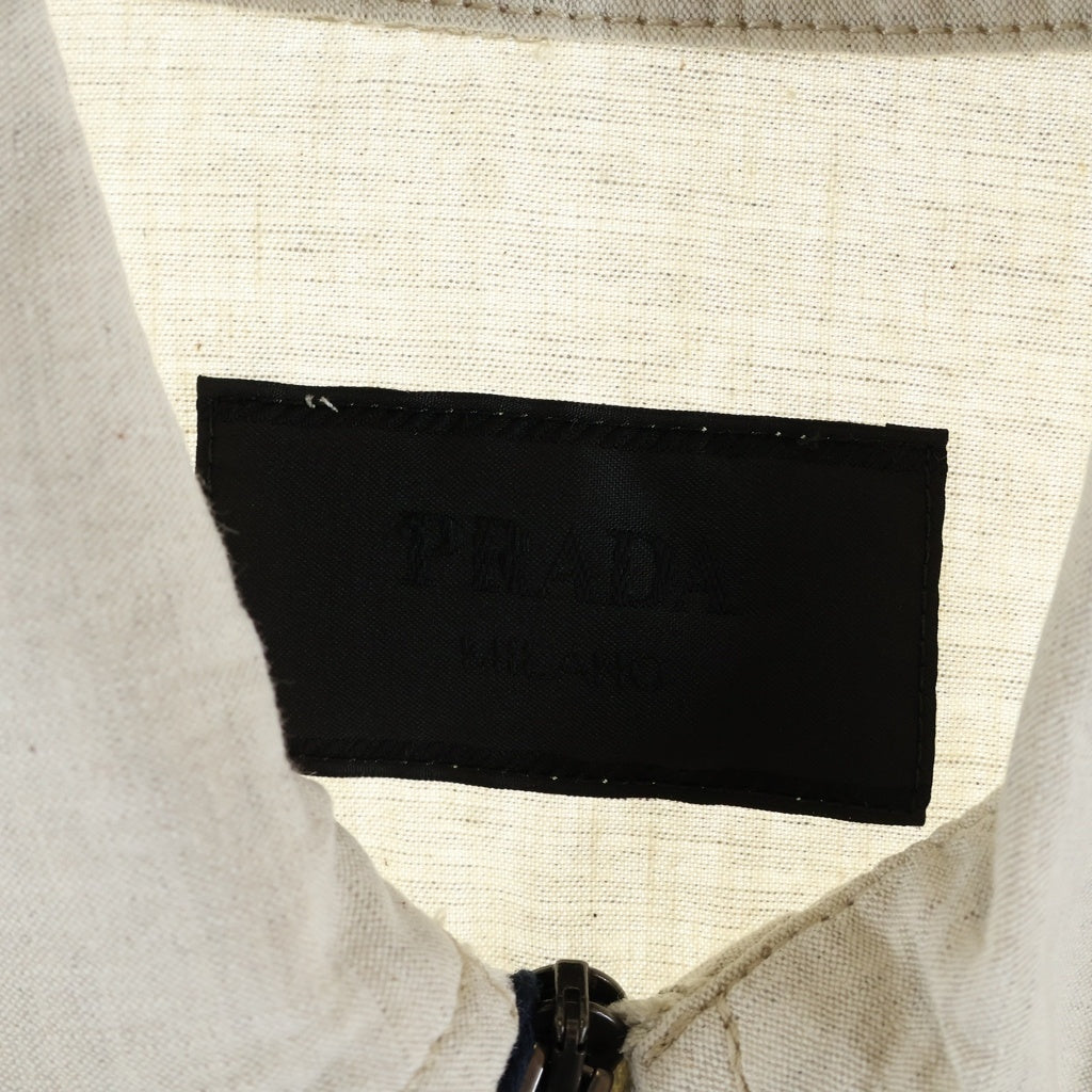 PRADA(プラダ) トライアングルロゴ 三角プレート シャツジャケット GEB255 アイボリー