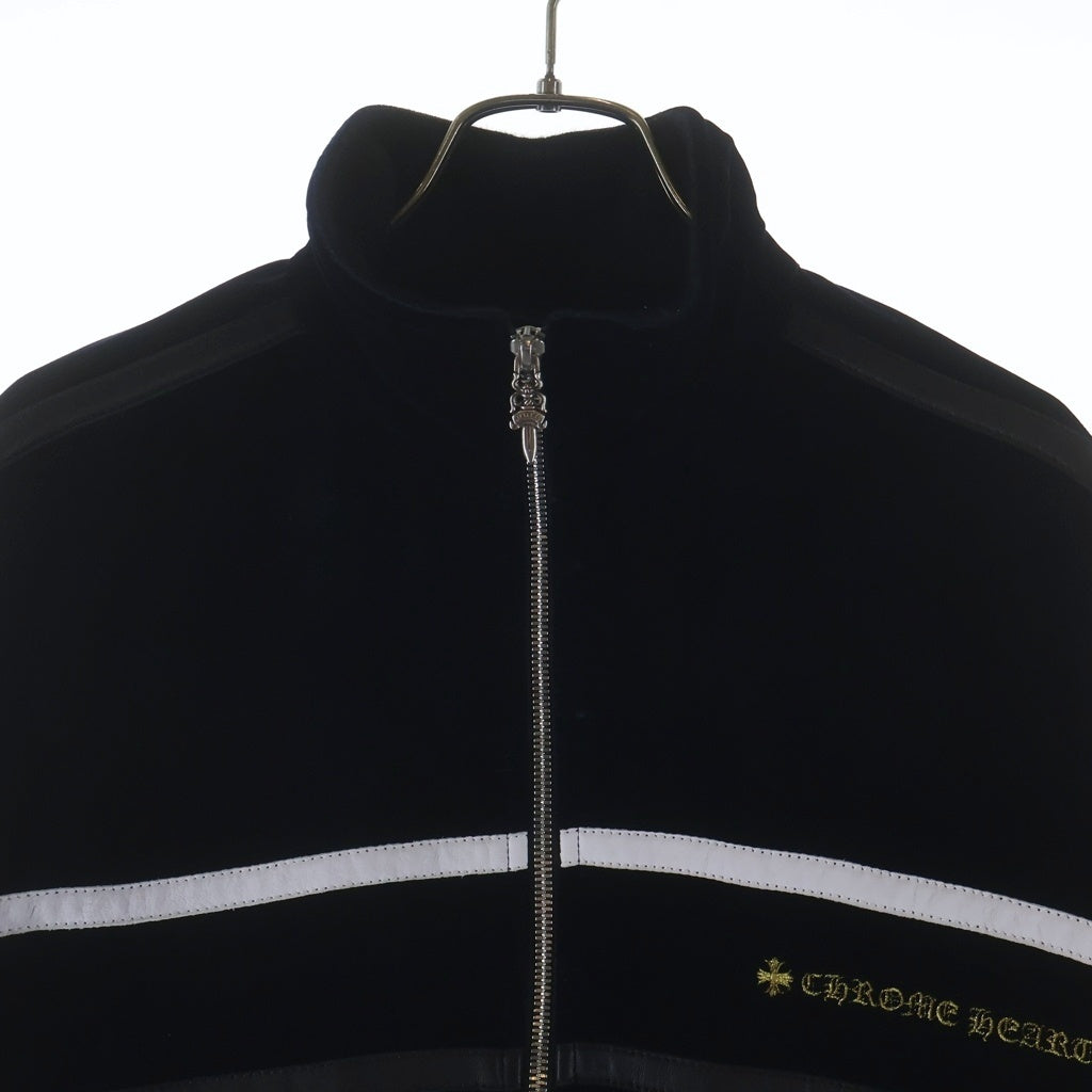 CHROME HEARTS(クロムハーツ) VELVET TRACK JACKET ロゴ刺繍 ベロア トラックジャケット ネイビー