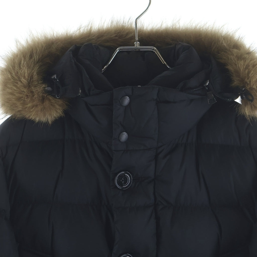 MONCLER(モンクレール) CLUNY GIUBBOTTO クルーニー ファー フーデッド ジップアップ ダウンコート ジャケット E20914138025 ブラック レディース