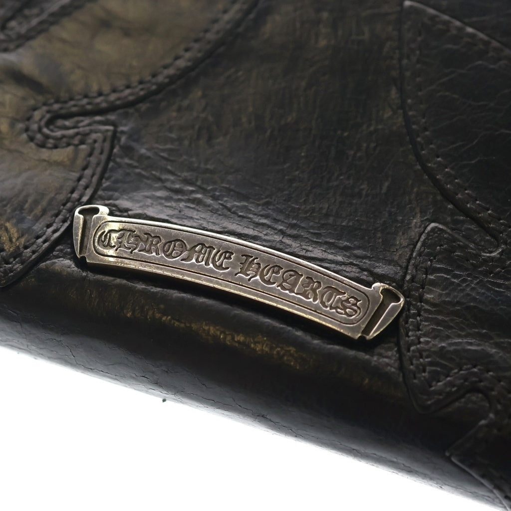 CHROME HEARTS(クロムハーツ) REC F ZIP ダブル フレアニー ラウンドジップ レザー ロングウォレット ブラック