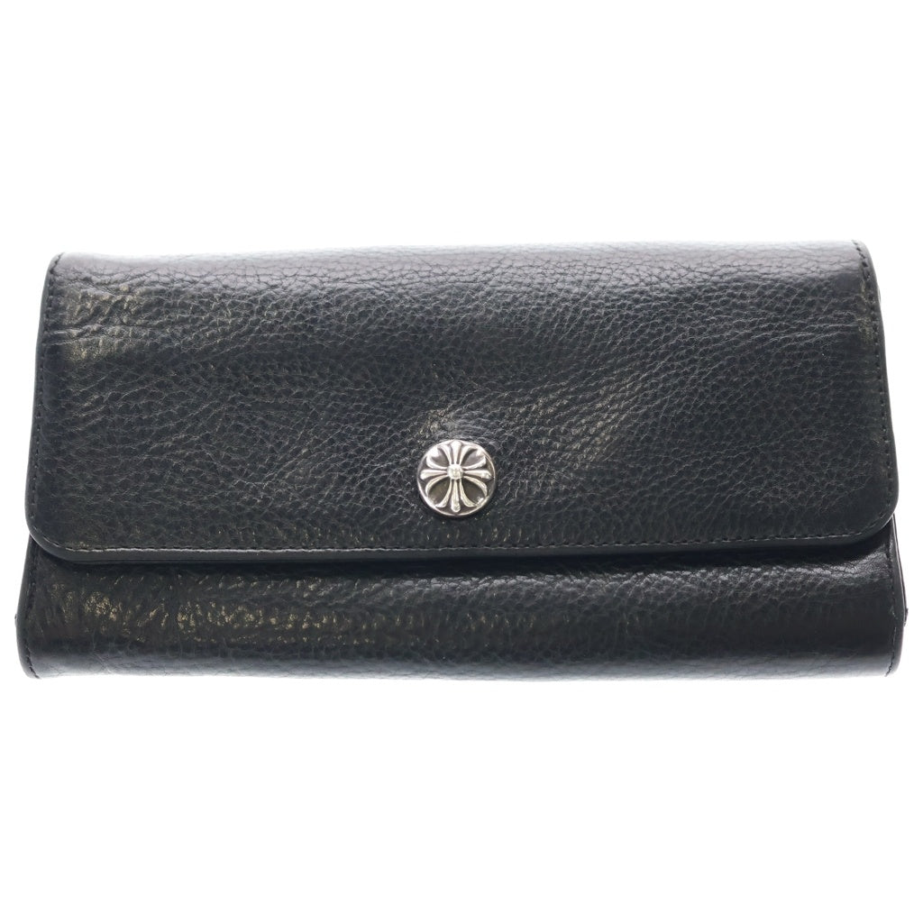 CHROME HEARTS(クロムハーツ) JUDY CROSS BALL ジュディ クロス ボール ボタン レザーウォレット 長財布 ブラック