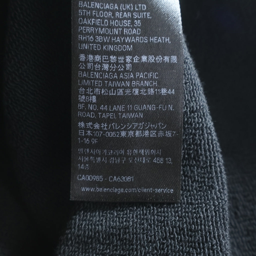 BALENCIAGA(バレンシアガ) 25AW Basketball Hoodie バスケットボールフーディー プルオーバーパーカー 821861 ブラック
