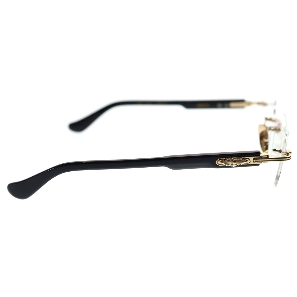 CHROME HEARTS(クロムハーツ) DEEP 2 ディープ サイドフローラル リムレス クリアレンズ サングラス アイウェア 眼鏡 ブラック