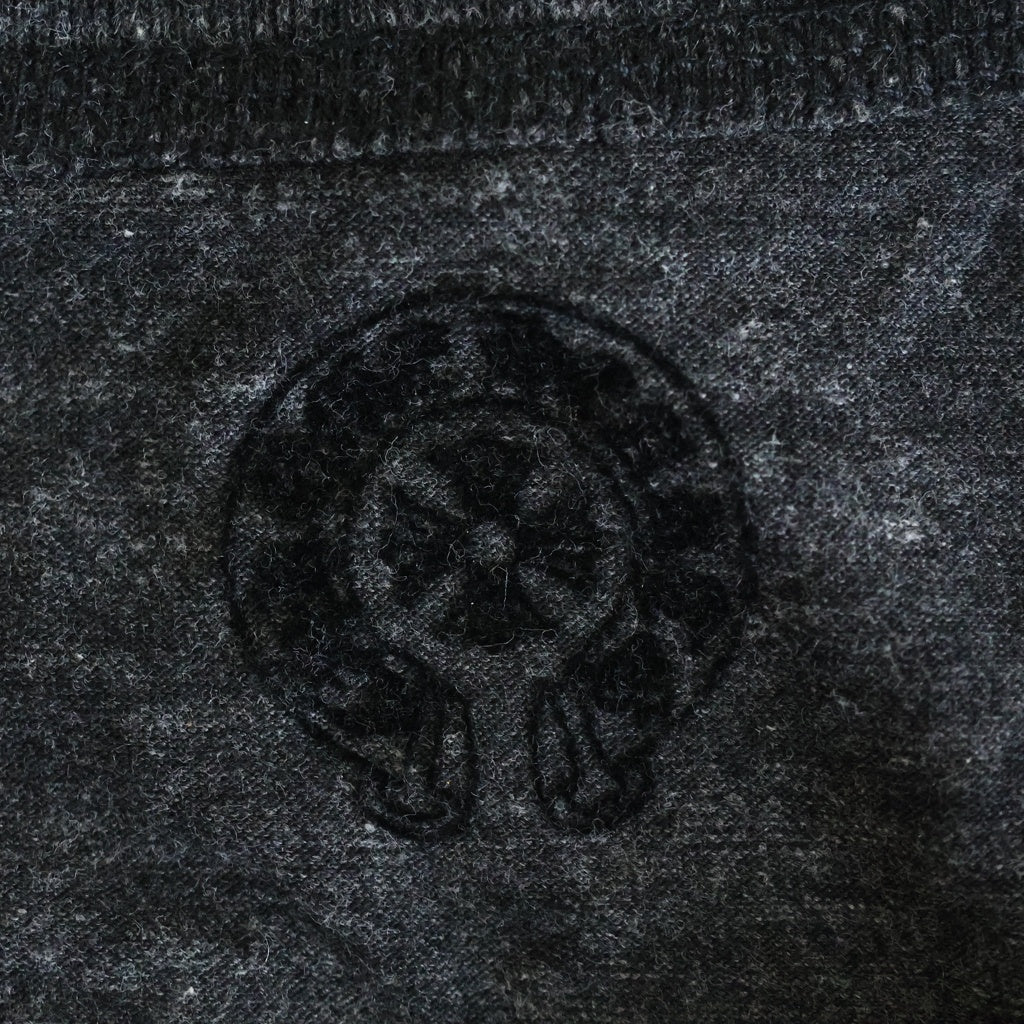 CHROME HEARTS(クロムハーツ) OLD オールドヴァインダガープリントヘンリーネックカットソー 長袖Tシャツ グレー