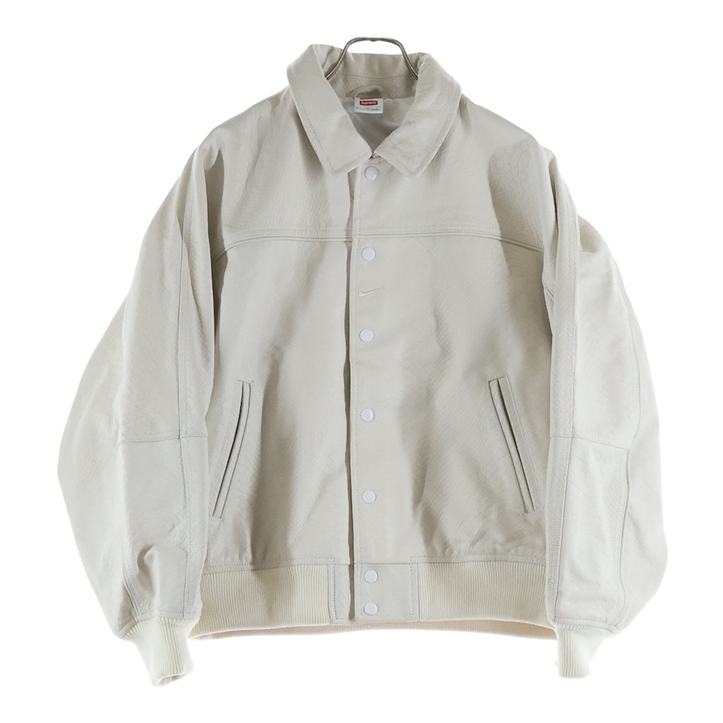 SUPREME(シュプリーム) 25SS Leather Varsity Jacket レザーバーシティジャケット HF9636-121 ホワイト