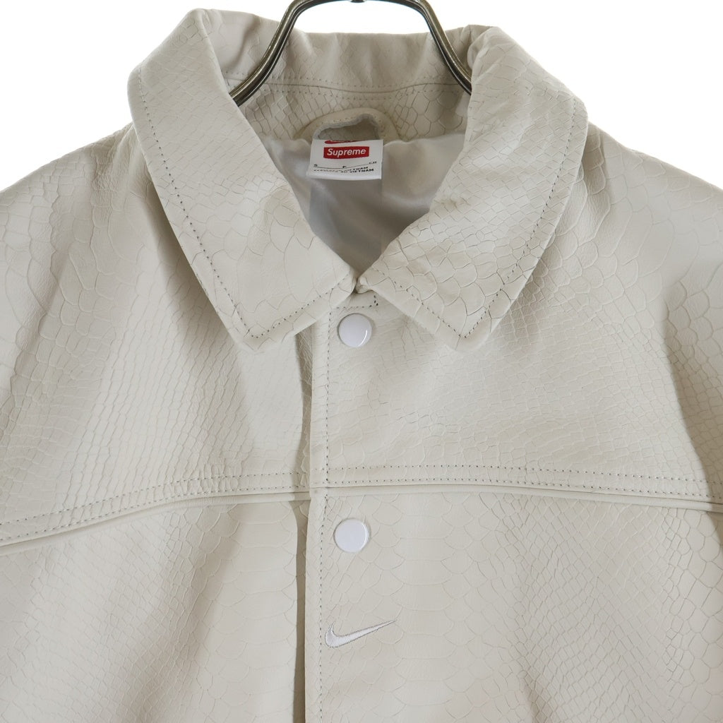 SUPREME(シュプリーム) 25SS Leather Varsity Jacket レザーバーシティジャケット HF9636-121 ホワイト