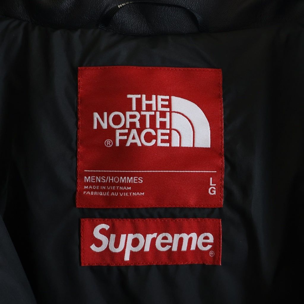 SUPREME(シュプリーム) 17AW ×THE NORTH FACE LEATHER NUPTSE DOWN JACKET レザー ヌプシダウンジャケット ブラック