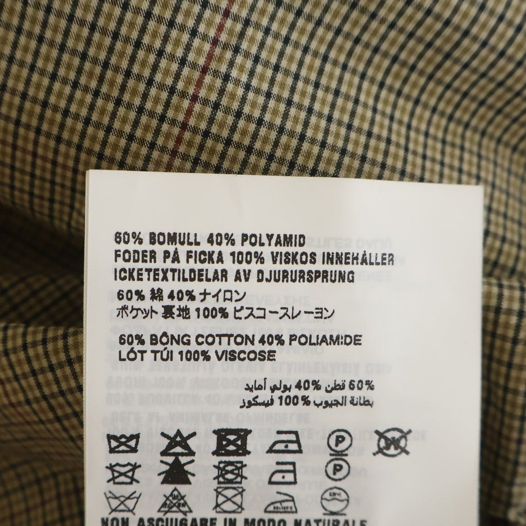 miumiu(ミュウミュウ) 25SS チェック柄フロントロゴボタンブルゾンジャケット ML1046 ベージュ