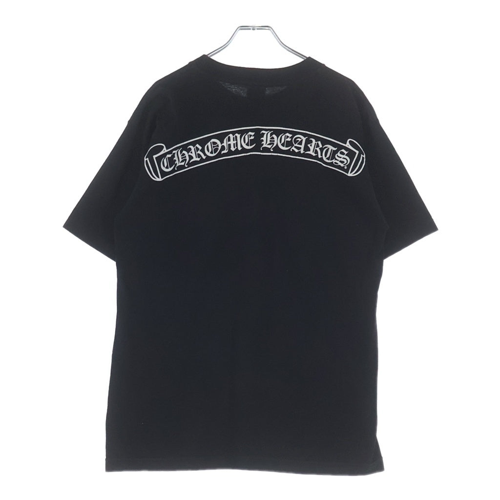 CHROME HEARTS(クロムハーツ) SCROLL LABEL T-SHIRT スクロールラベルプリント クルーネックポケット半袖Tシャツ ブラック
