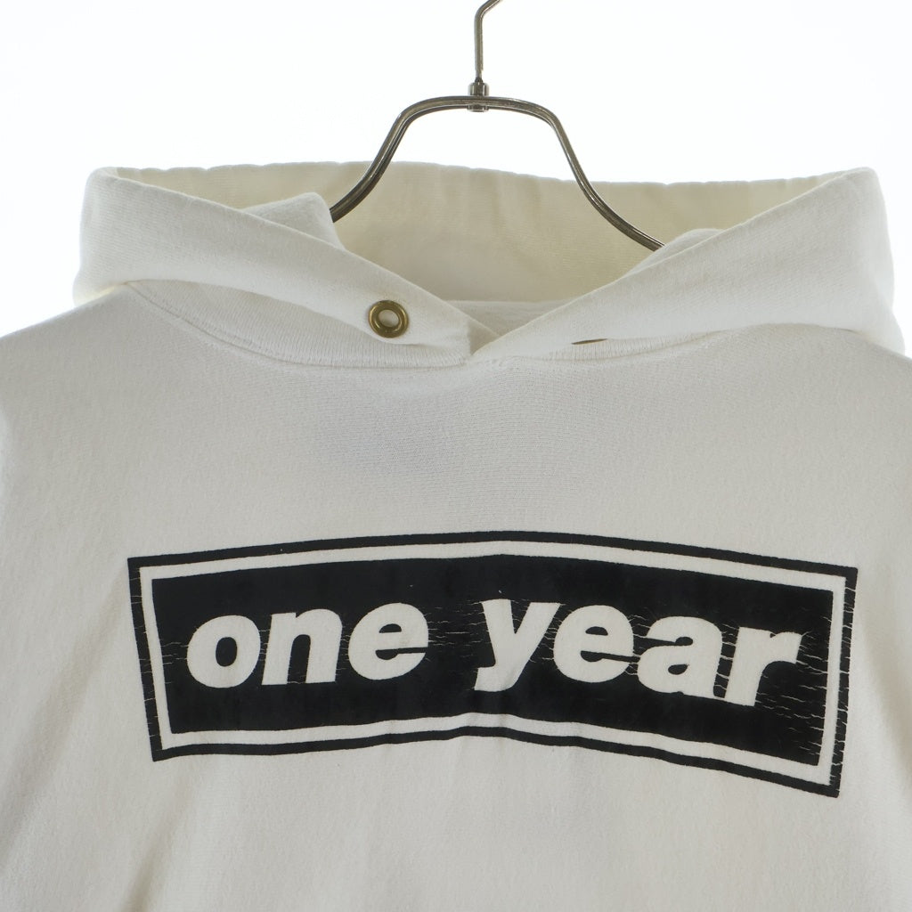 NUMBER (N)INE(ナンバーナイン) 90s ONE YEAR 初期 青タグ オアシスロゴ プルオーバーフーディー パーカー ホワイト