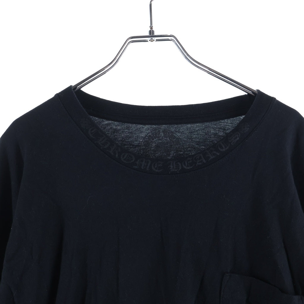 CHROME HEARTS(クロムハーツ) CH LS NECK LOGO TEE ネックロゴプリント長袖Tシャツ ブラック