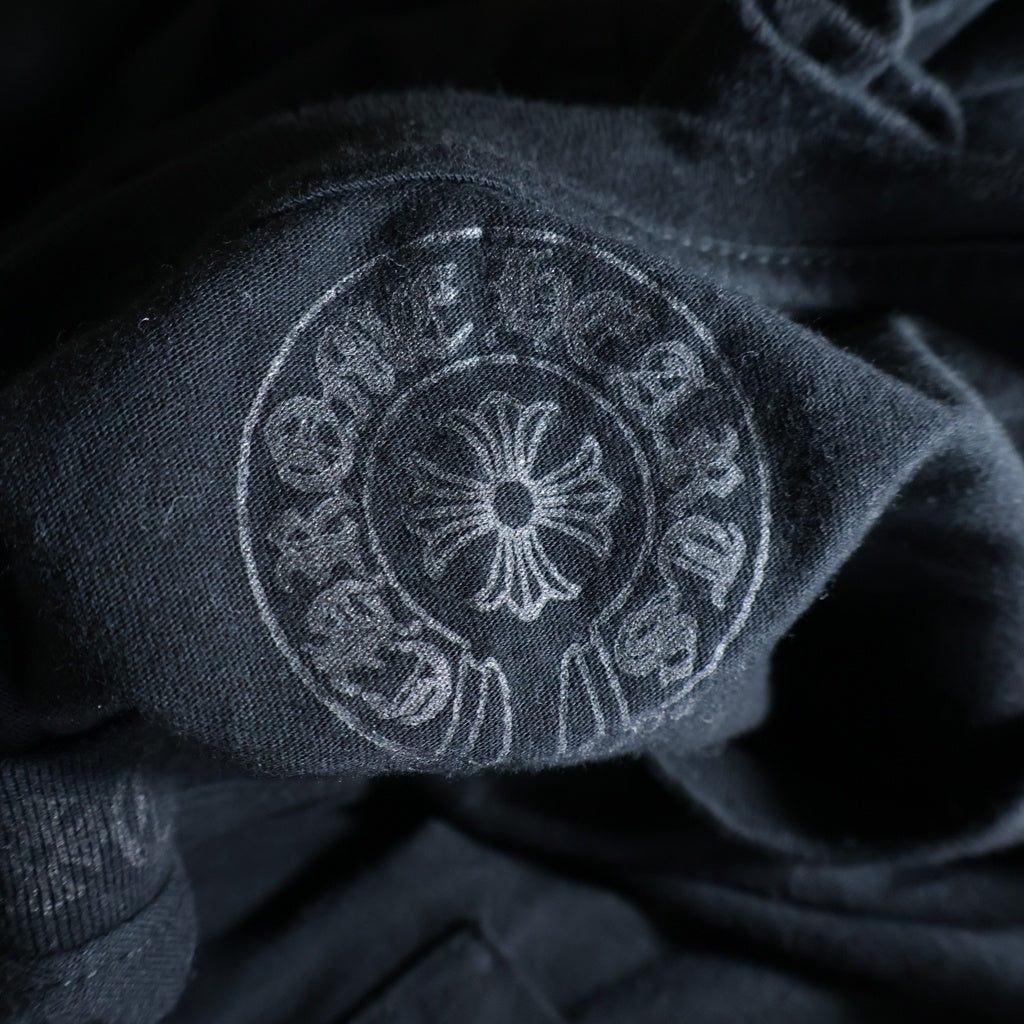 CHROME HEARTS(クロムハーツ) CH LS NECK LOGO TEE ネックロゴプリント長袖Tシャツ ブラック