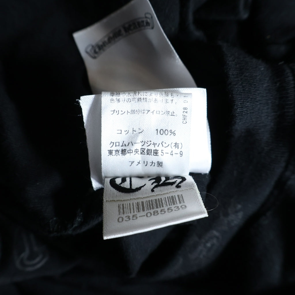 CHROME HEARTS(クロムハーツ) CH LS NECK LOGO TEE ネックロゴプリント長袖Tシャツ ブラック