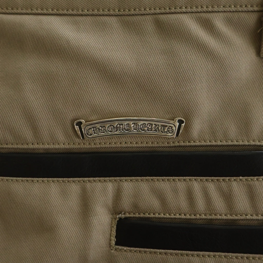 CHROME HEARTS(クロムハーツ) CHINOS レザー切替ボタンフライチノワークパンツ ベージュ