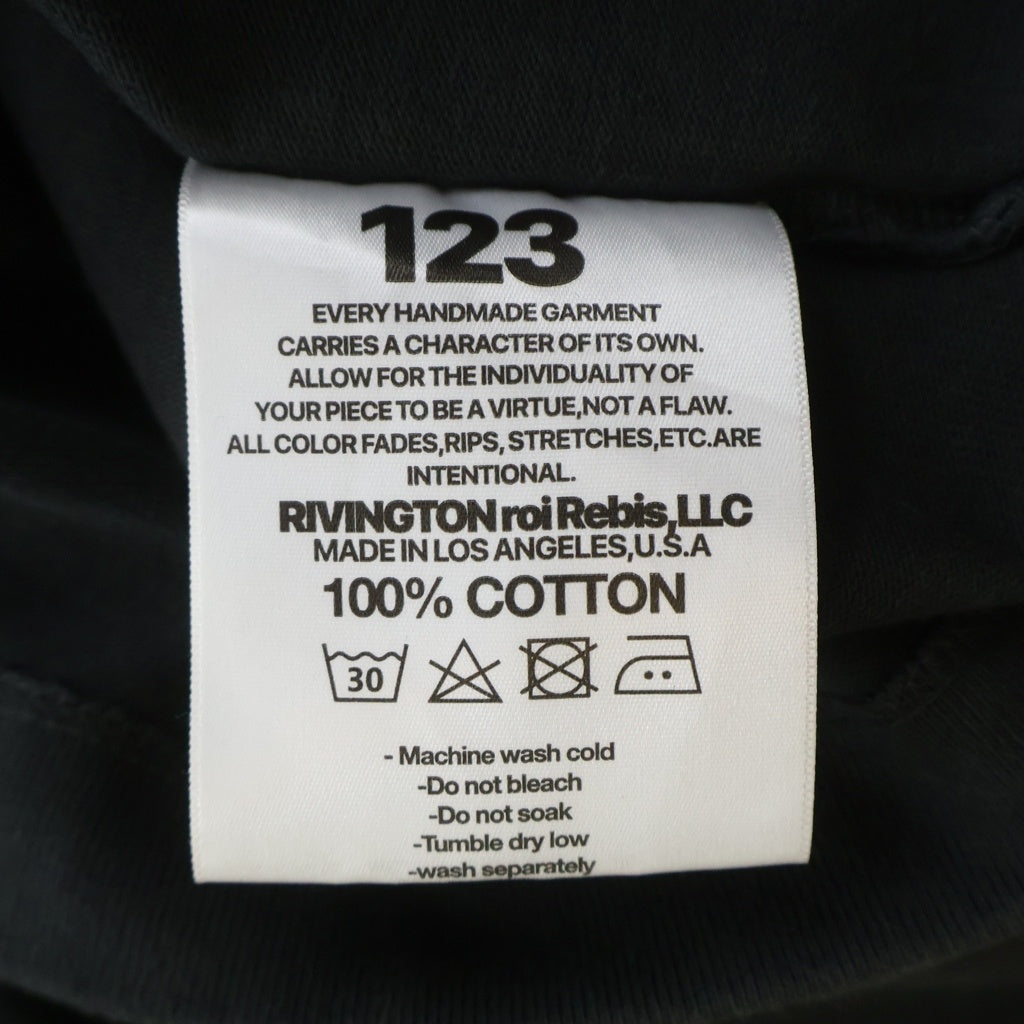 RRR123 RIVINGTON roi Rebis(リヴィントンロイレビス) FASTING FOR FASTER LS TEE 両面プリント 長袖Tシャツカットソー ブラック