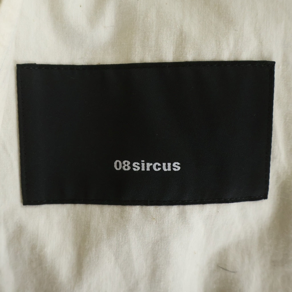 08sircus(ゼロエイトサーカス) 16AW ウールステンカラーコート 襟取り外し可能 ブラック S16AM-CO07