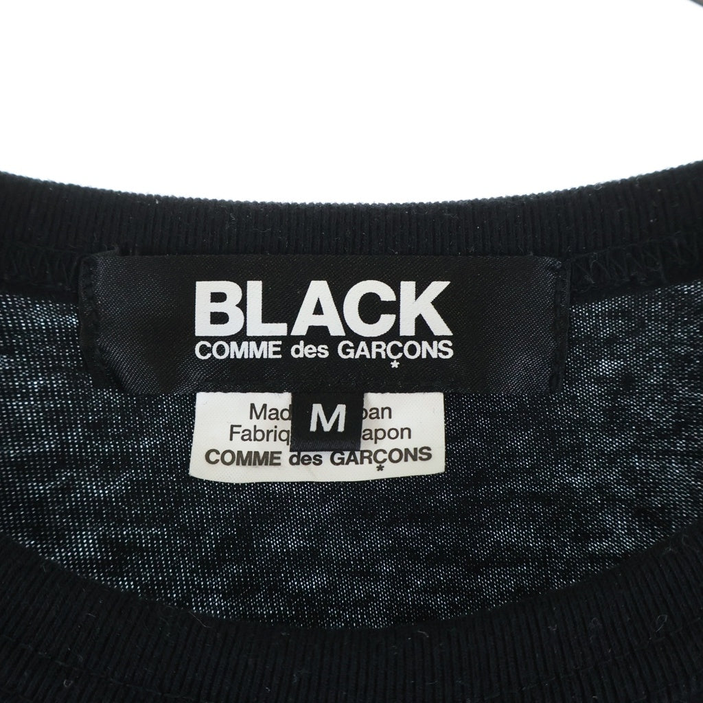 BLACK COMME des GARCONS(ブラックコムデギャルソン) メッセージプリントリングスリーブカットソー 1Q-T001 ブラック
