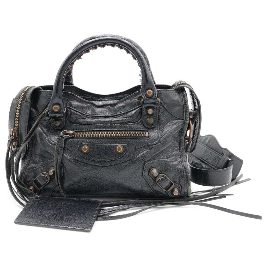 BALENCIAGA(バレンシアガ) クラシック ミニシティ 2WAY ハンドバッグ ショルダーバッグ ブラック 300295 レディース