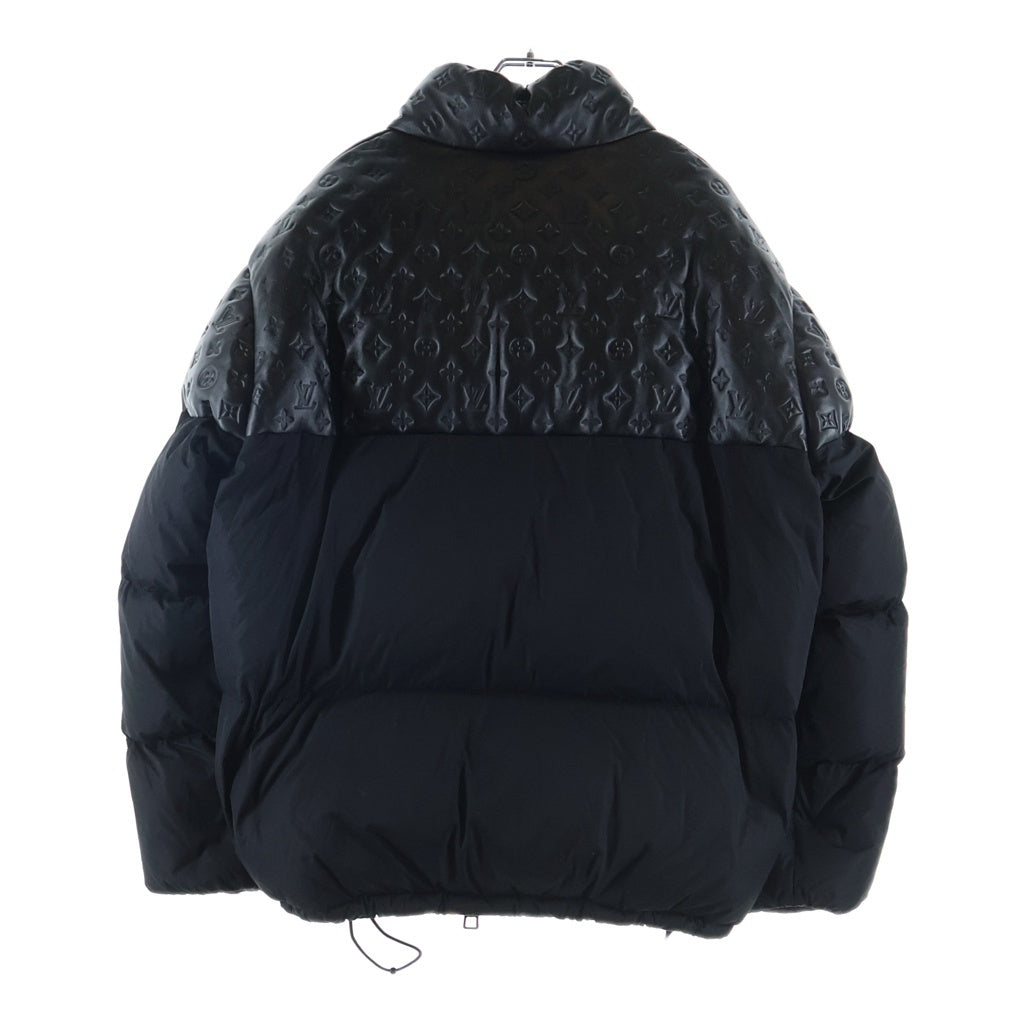 LOUIS VUITTON(ルイヴィトン) モノグラムラムレザー切り替え オーバーサイズパッファージップアップ ダウンジャケット HPB80ERSC ブラック