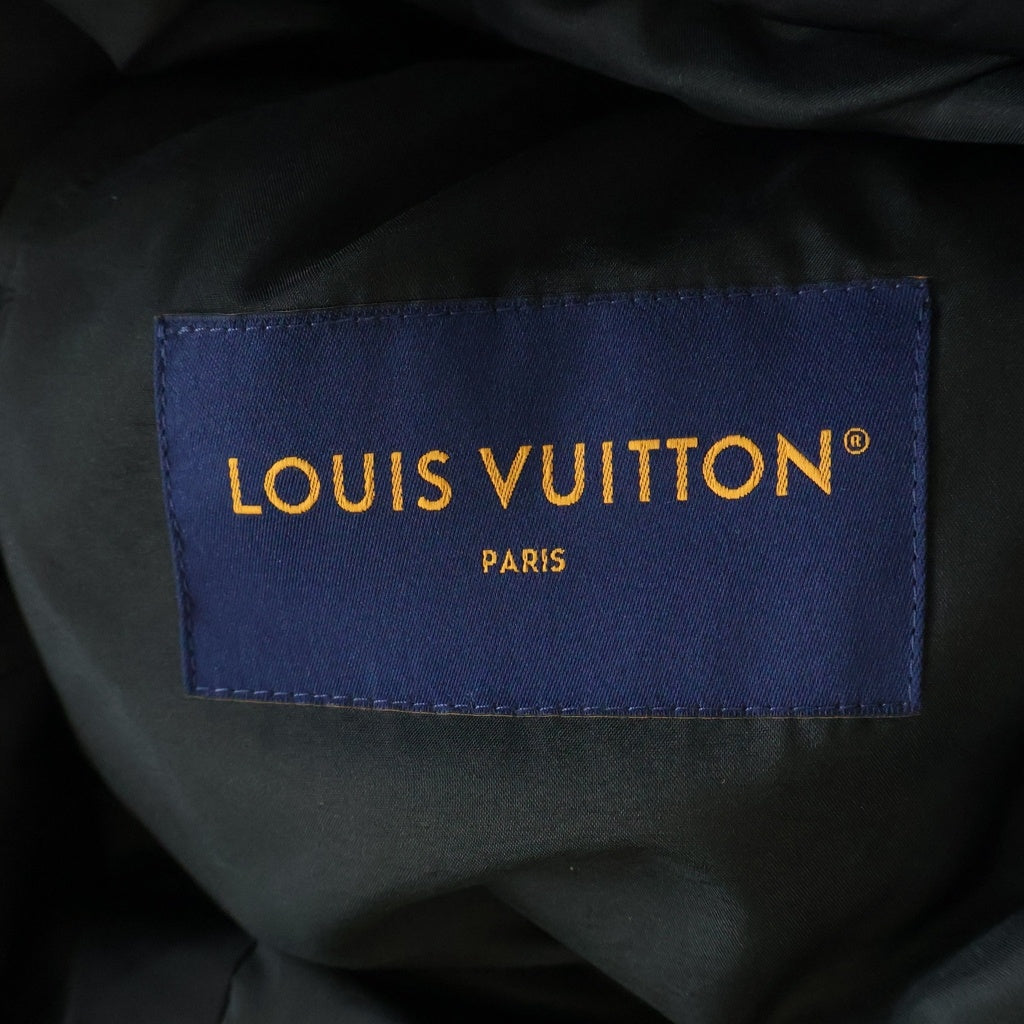 LOUIS VUITTON(ルイヴィトン) モノグラムラムレザー切り替え オーバーサイズパッファージップアップ ダウンジャケット HPB80ERSC ブラック