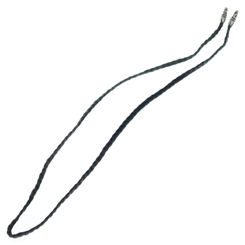 CHROME HEARTS(クロムハーツ) LEATHER BRAID スクロールレザーブレード シルバーネックレス ブラック/シルバー