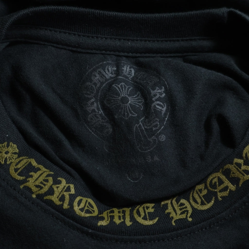 CHROME HEARTS(クロムハーツ) ネックロゴ ロングスリーブカットソー 長袖Tシャツ ブラック