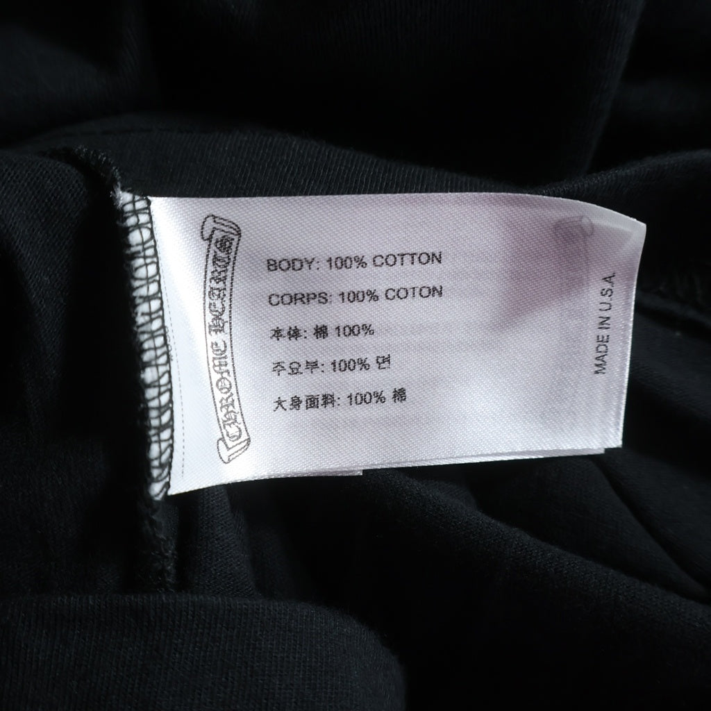 CHROME HEARTS(クロムハーツ) ネックロゴ ロングスリーブカットソー 長袖Tシャツ ブラック
