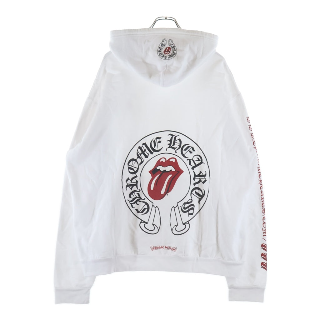 CHROME HEARTS(クロムハーツ) ×THE ROLLING STONES SWTSHRT PLVR ローリングストーンズ リップタン プルオーバースウェットパーカー フーディー ホワイト