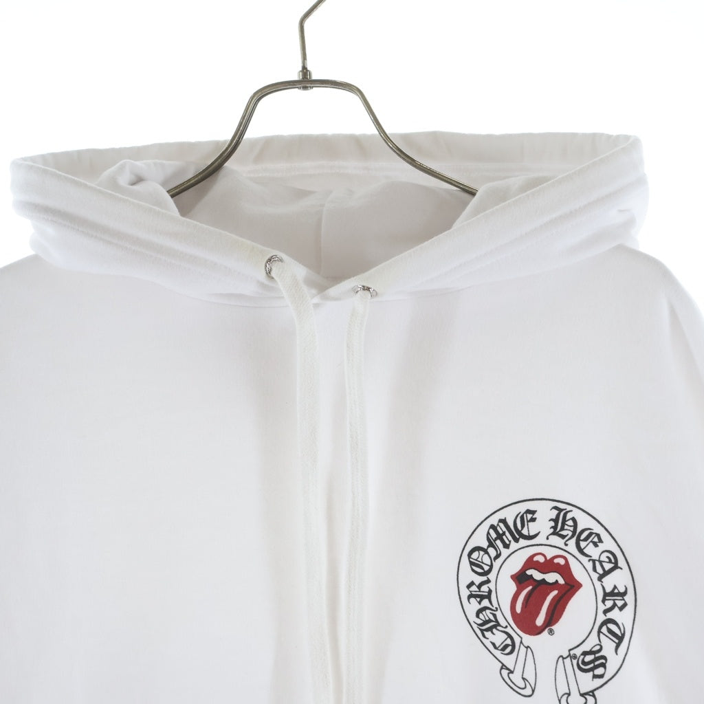CHROME HEARTS(クロムハーツ) ×THE ROLLING STONES SWTSHRT PLVR ローリングストーンズ リップタン プルオーバースウェットパーカー フーディー ホワイト