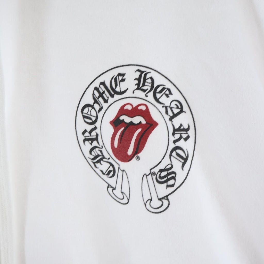CHROME HEARTS(クロムハーツ) ×THE ROLLING STONES SWTSHRT PLVR ローリングストーンズ リップタン プルオーバースウェットパーカー フーディー ホワイト