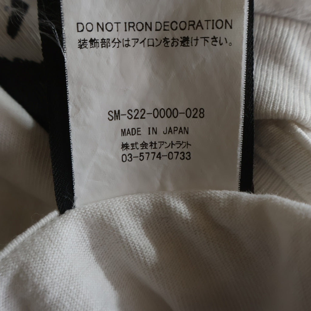 SAINT MICHAEL(セントマイケル) 22SS 両面グラフィックプリント 長袖Tシャツカットソー ホワイト/ブラック SM-S22-0000-028
