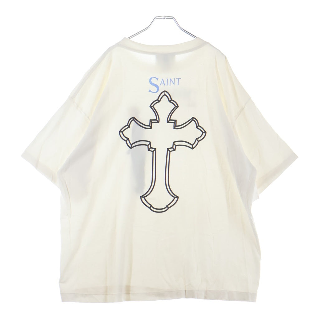 SAINT MICHAEL(セントマイケル) 25SS 2PAC TEE ツーパック フォトプリント ヴィンテージ加工 クルーネック 半袖カットソー Tシャツ ホワイト SM-HR8-0000-C15