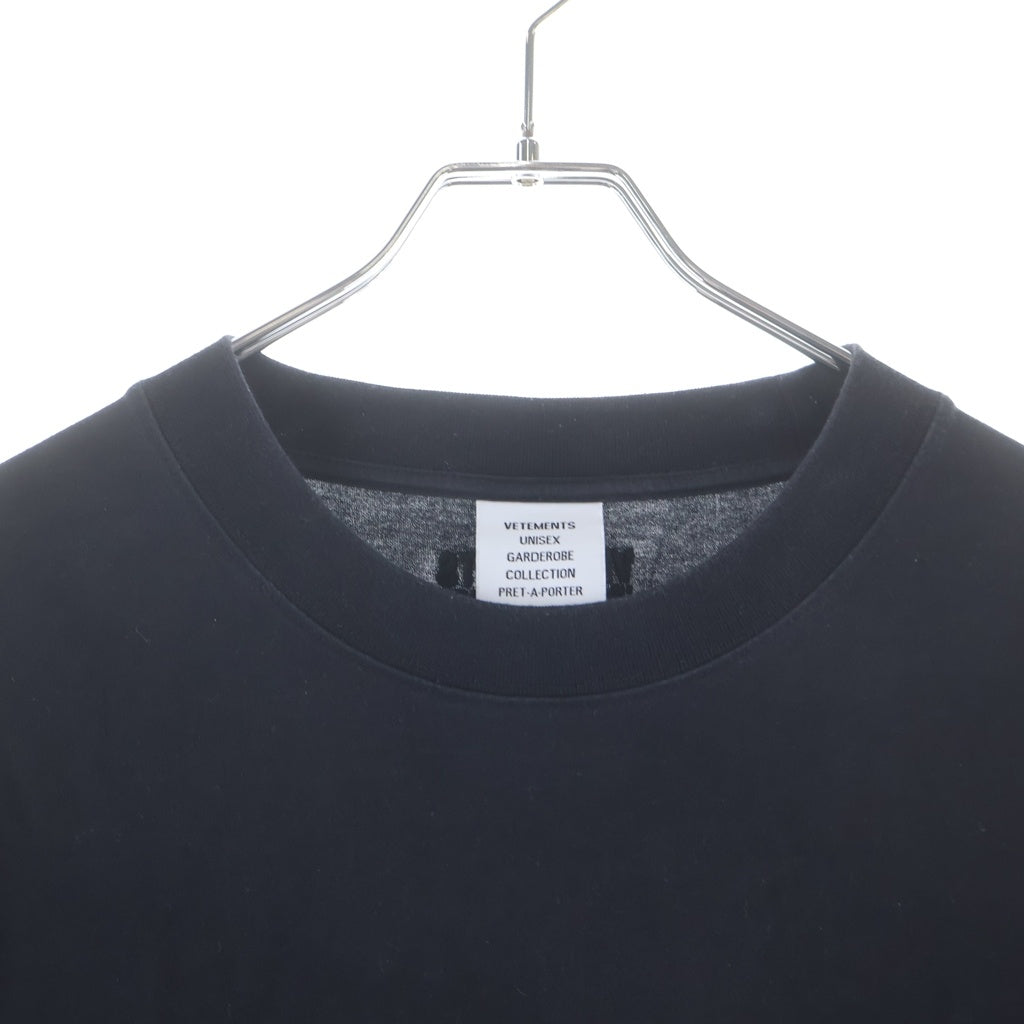 VETEMENTS(ヴェトモン) 22SS 両面ユニコーンプリント 半袖Tシャツカットソー ブラック UE52TR200B