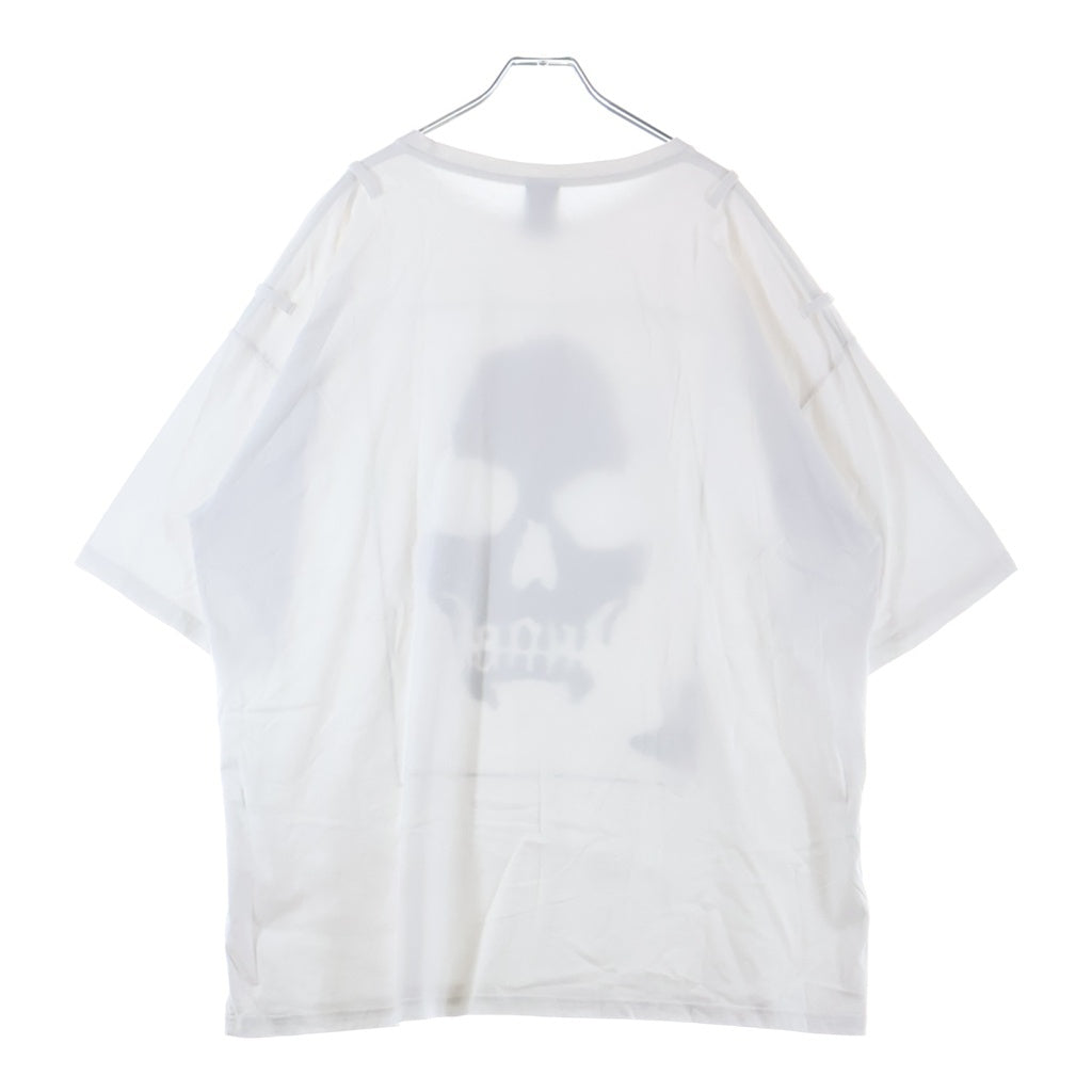 NUMBER (N)INE(ナンバーナイン) スカルプリント 半袖Tシャツカットソー ホワイト/ブラック