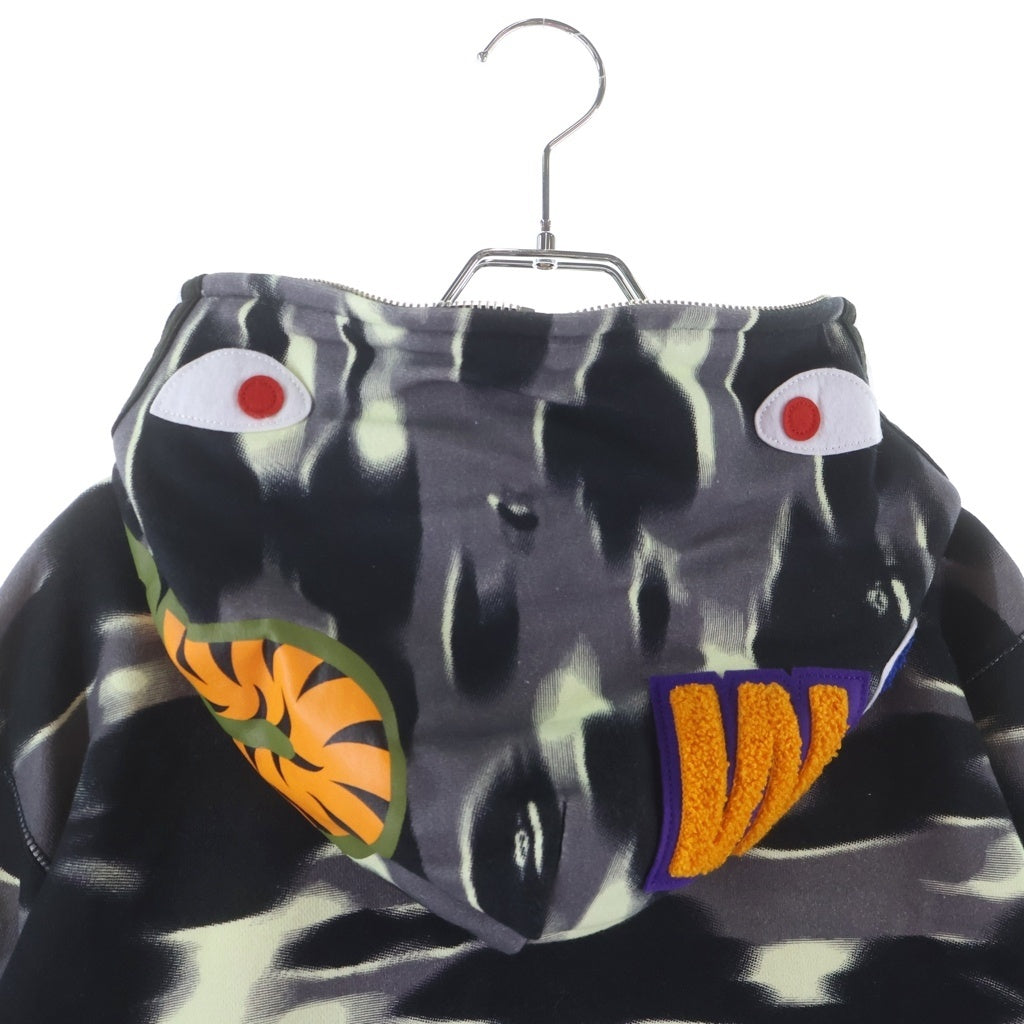 A BATHING APE(アベイシングエイプ) SCREEN CAMO SHARK FULL ZIP HOODIE スクリーンカモシャークフルジップフーディー ジップパーカー 001ZPM301304M ブラック