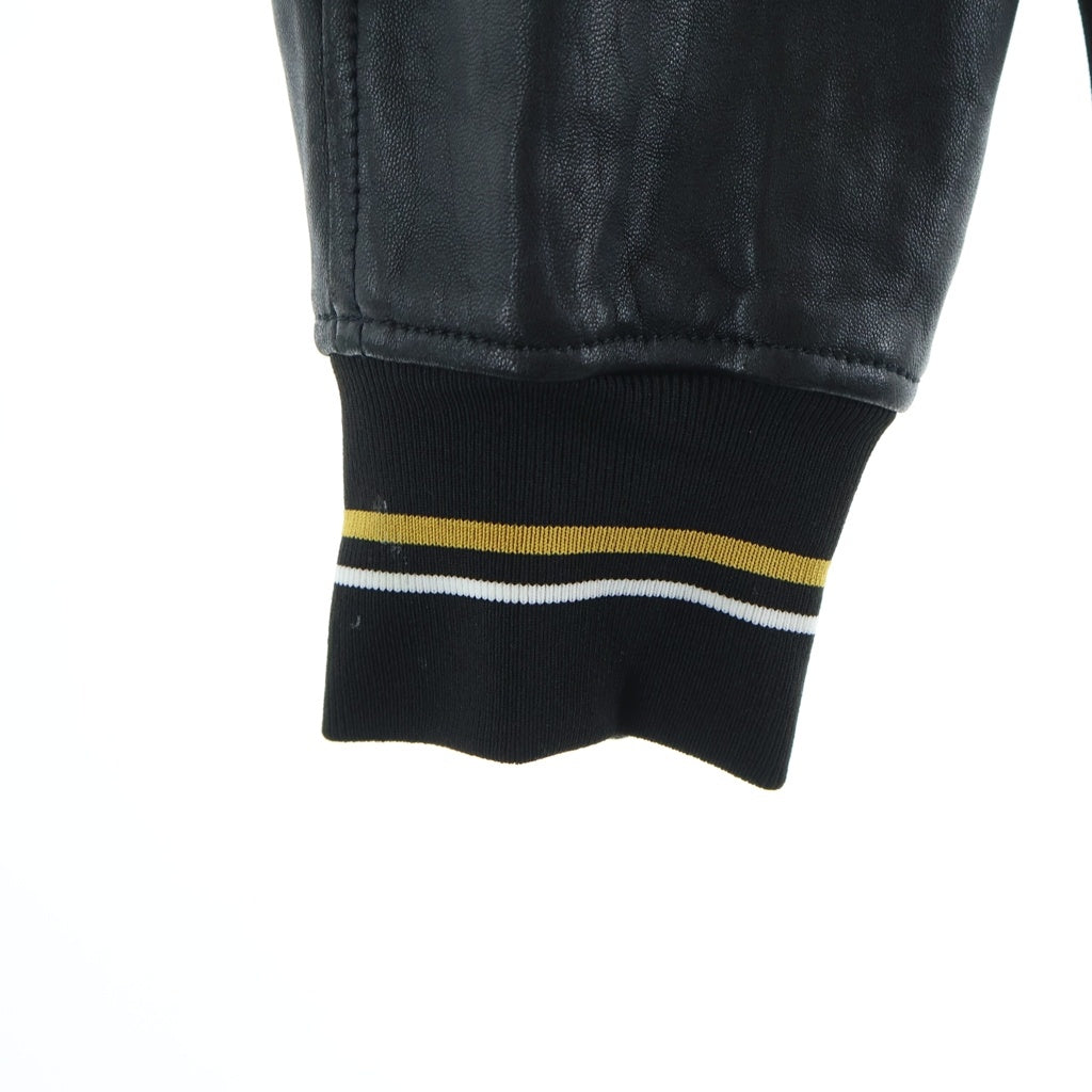 GIVENCHY(ジバンシィ) 4G MONOGRAM LAMBSKIN LEATHER VARSITY JACKET モノグラム ラムスキンレザーバーシティジャケット ブラック/ホワイト BM008M602J