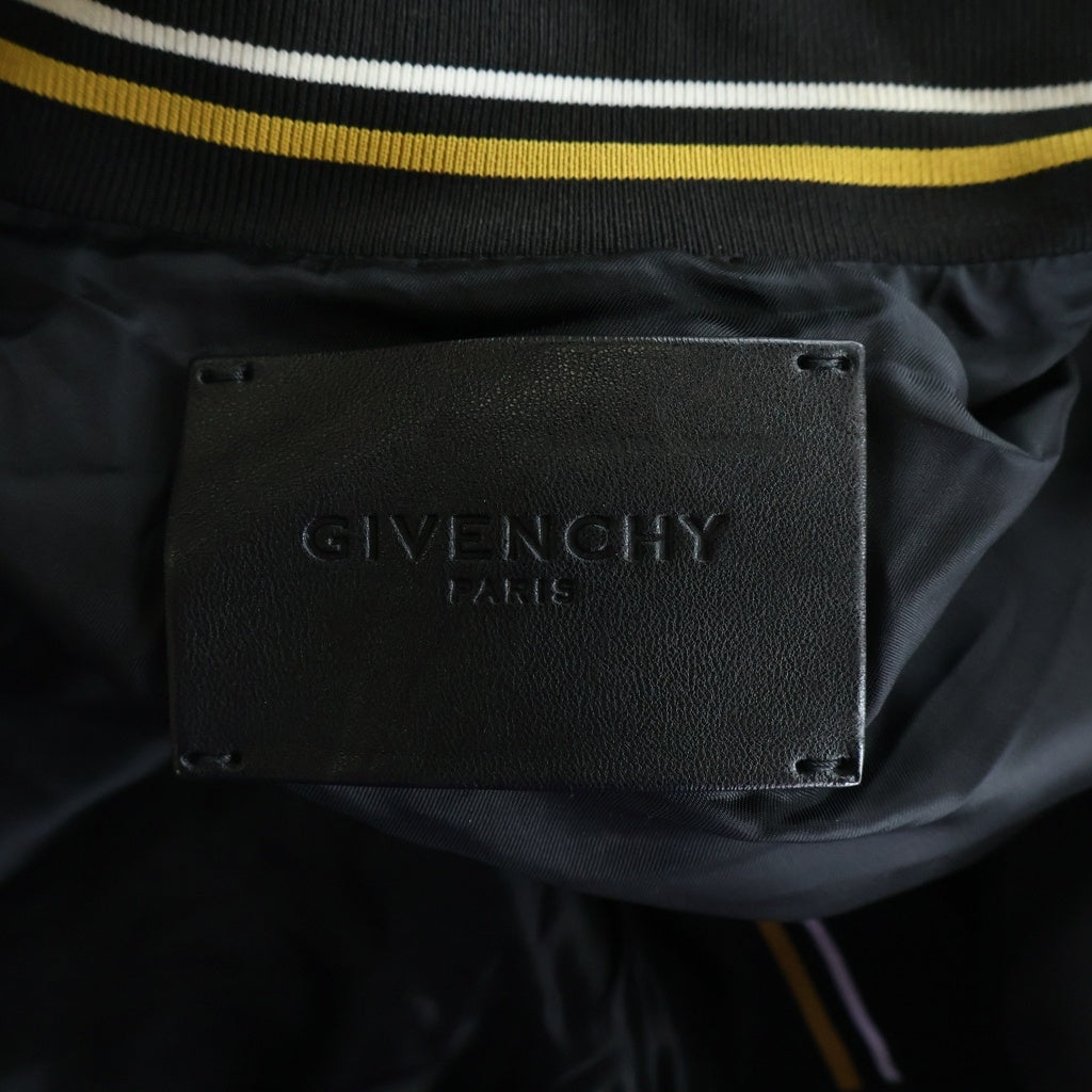GIVENCHY(ジバンシィ) 4G MONOGRAM LAMBSKIN LEATHER VARSITY JACKET モノグラム ラムスキンレザーバーシティジャケット ブラック/ホワイト BM008M602J