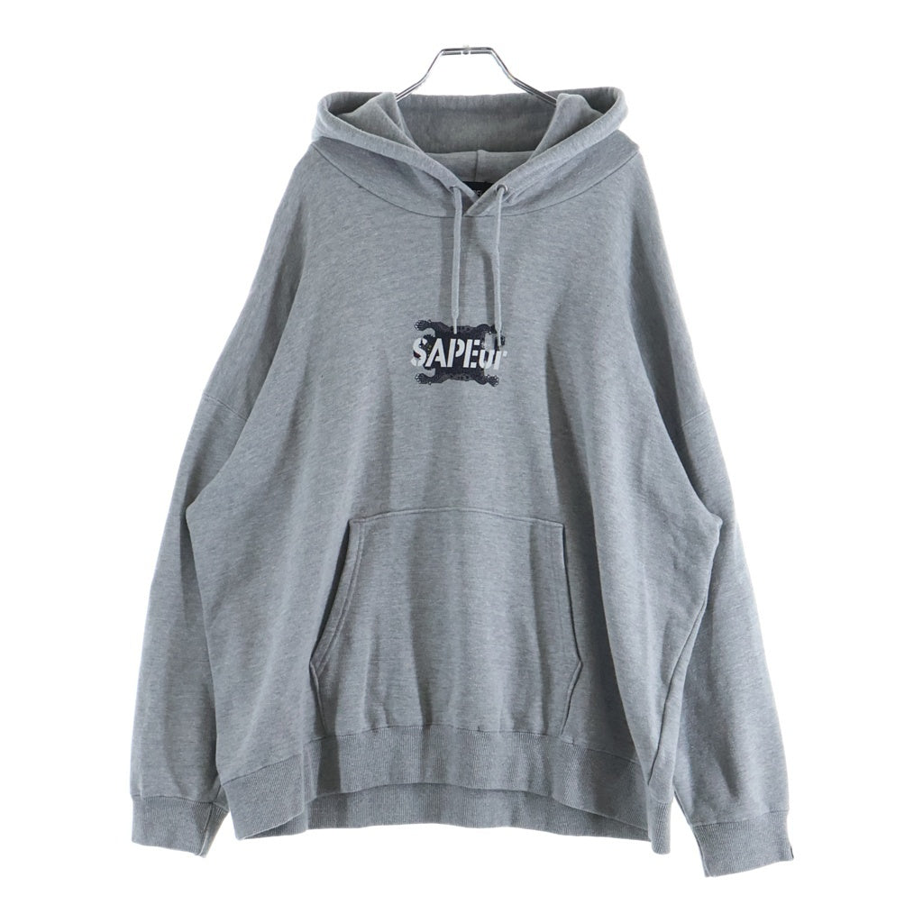 SAPEur(サプール) TIBETAN LEOPARD HOODIE プルオーバーパーカー グレー