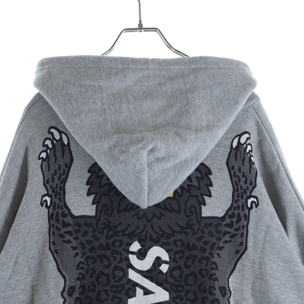 SAPEur(サプール) TIBETAN LEOPARD HOODIE プルオーバーパーカー グレー